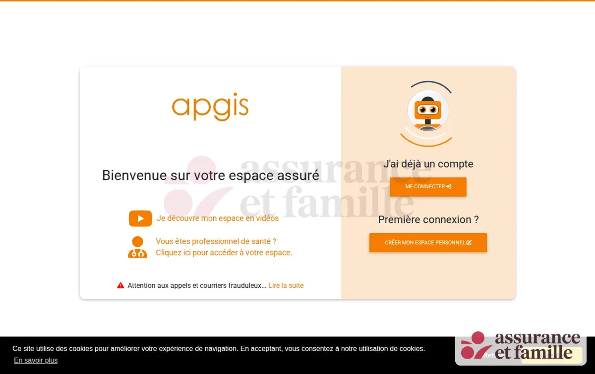 Capture : Espace Assuré APGIS